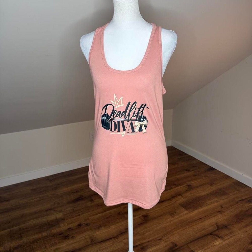 NEW Custom Deadlift Diva Pretty Strong Racerback Gym Tank – Size Medium